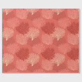 ファンの珊瑚のプリント、珊瑚のオレンジの陰 ラッピングペーパー (フラット)