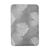 ファンの珊瑚のプリント、銀製灰色/灰色の色合い バスマット (正面縦)