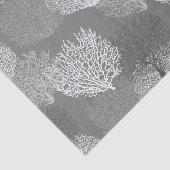 ファンの珊瑚のプリント、銀製灰色/灰色の色合い 薄葉紙 (詳細)