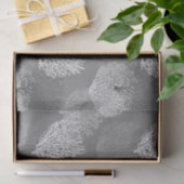 ファンの珊瑚のプリント、銀製灰色/灰色の色合い 薄葉紙 (ギフト)