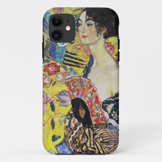 ファンを持つグスタフのクリムトの女性 Case-Mate iPhoneケース (裏面)