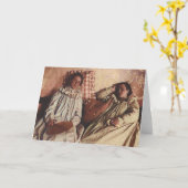 ファンを持つ女の子 カード (黄色い花)