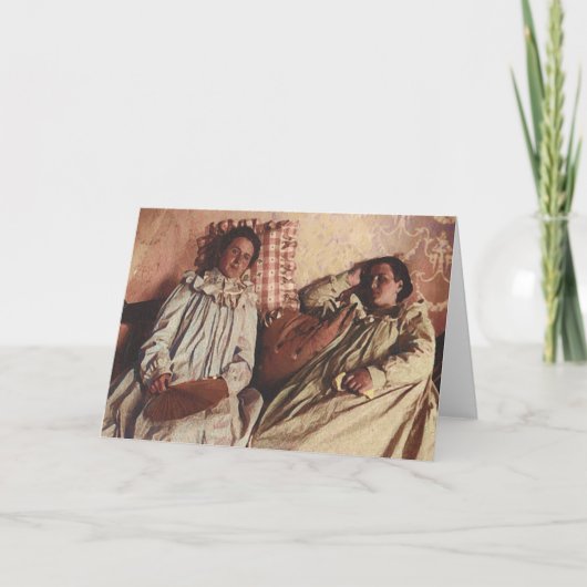 ファンを持つ女の子 カード (正面)