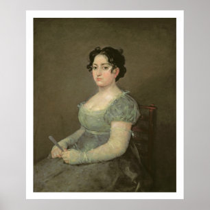 ファンを持つ女性、c.1805-06 (キャンバスの油) ポスター