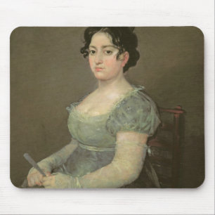 ファンを持つ女性、c.1805-06 (キャンバスの油) マウスパッド