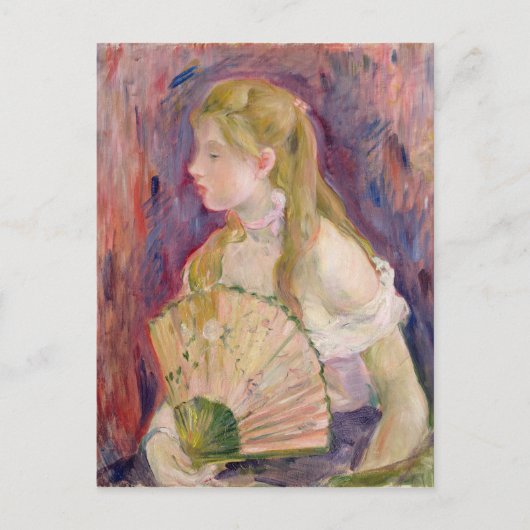 ファンを持つ少女, 1893 ポストカード (正面)