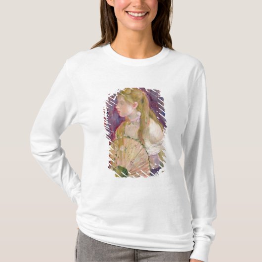 ファンを持つ若い女の子、1893年 Tシャツ (正面)