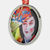 ファンオリジナル絵画芸者 メタルオーナメント (左)