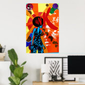 ファンカルトファンクレトロヴィンテージポスタースタイルギフト ポスター (ホームオフィス)