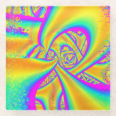 ファンキデリック二色性溶融ガラスフラクタル ガラスコースター (正面)