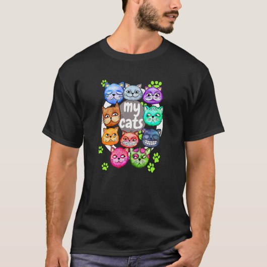 ファンキャットデザインマイキャッツ Tシャツ (正面)
