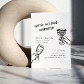 +ファンキーおもしろいの結図解入りの、写真付きの婚 招待状