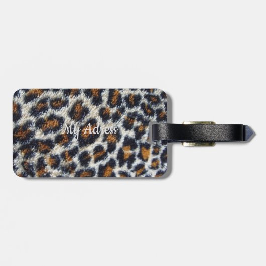 ファンキーおもしろいふわふわヒョウ柄オリジナル ラゲッジタグ (裏面横)
