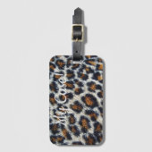 ファンキーおもしろいふわふわヒョウ柄オリジナル ラゲッジタグ (正面縦)