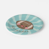 ファンキーおもしろいサッカーかわいいパーソナライズされたキッズパーティー ペーパープレート (アングル)