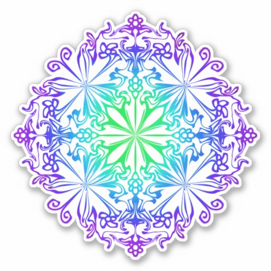 ファンキーおもしろいボーフローラ旋回デザイン シール (正面)