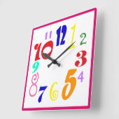 ファンキーおもしろい数々の色のオーバーサイズの数値 スクエア壁時計 (傾斜)