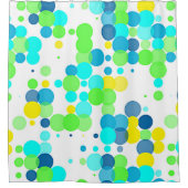 ファンキーおもしろい鮮やか夏色水玉模様パターン シャワーカーテン (正面)