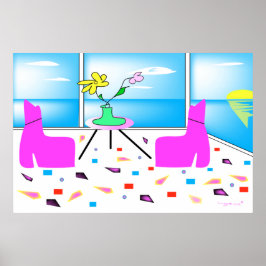 ファンキーお洒落ミアミカラフル ポスター