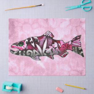 ファンキーお洒落抽象芸術サーケ絵画魚の芸術 薄葉紙