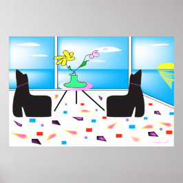 ファンキーお洒落海表示カラフル ポスター