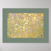 ファンキーお洒落金ゴールド波状の渦巻き模様 箔ポスター (正面)