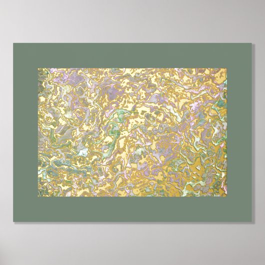 ファンキーお洒落金ゴールド波状の渦巻き模様 箔ポスター (正面)