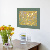 ファンキーお洒落金ゴールド波状の渦巻き模様 箔ポスター (レイダウン (キッチン))