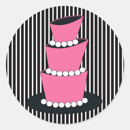 ファンキーお誕生日ケーキ封筒用シール ラウンドシール (正面)