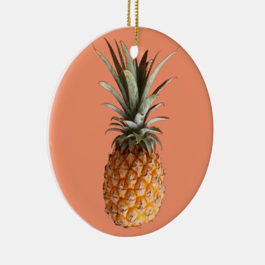 ファンキーでおいしいパイナップル円のオーナメント セラミックオーナメント (右)