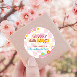 ファンキーでお酒が好きな  ブライズメイドのパーティー飾り 70年代スタイル ラウンドシール