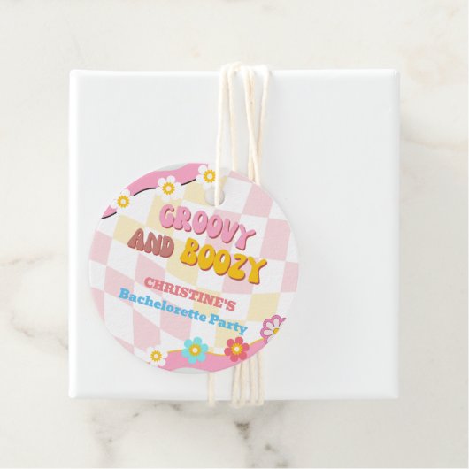ファンキーでお酒が飲める 70年代風の花嫁の最後の独身パーティーの飾り70年代 フェイバータグ (インサイチュ)
