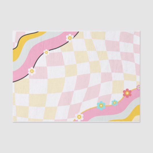 ファンキーでお酒も飲める  70年代風の花嫁パーティー飾り 薄葉紙 (正面)