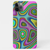ファンキーでカラフルなレトロチックな3Dリキッドアートパターン Case-Mate iPhoneケース (裏面)