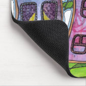 ファンキーでカラフルな家 マウスパッド (コーナー)