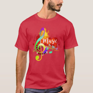 ファンキーでカラフルな音楽のト音記号 音符 アート vi tシャツ