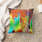 ファンキーでクールな音楽ダンスのポップアートのデザイン クッション (ブランケット)