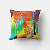 ファンキーでクールな音楽ダンスのポップアートのデザイン クッション (裏面)