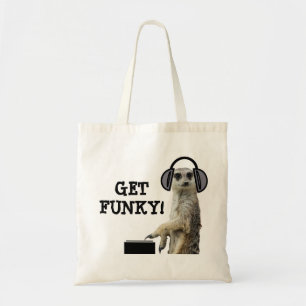 ファンキーでクールなmeerkat dj トートバッグ
