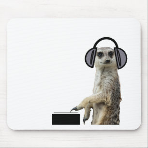 ファンキーでクールなmeerkat dj マウスパッド