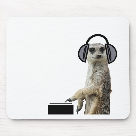 ファンキーでクールなmeerkat dj マウスパッド (正面)