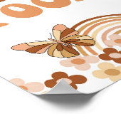 ファンキーでトリッピーなフード レトロ ヒッピーパーティーサイン ポスター (角)