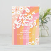 ファンキーでハッピーな誕生日デイジーお誕生日おめでとう 招待状 (スタンド正面)