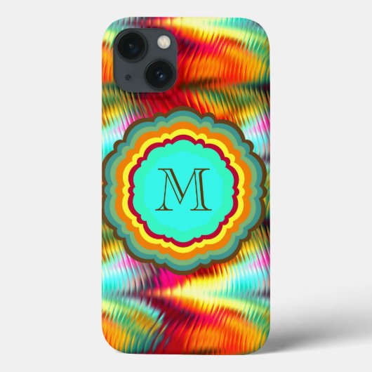 ファンキーでビブラントなレインボーモノグラム Case-Mate iPhoneケース (裏面)