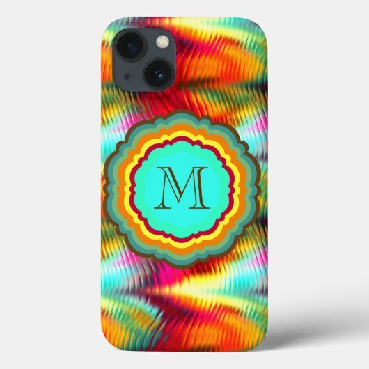 ファンキーでビブラントなレインボーモノグラム Case-Mate iPhoneケース (裏面)