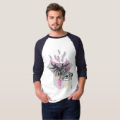 ファンキーでフレッシュなアートコラージュ グラフィック Tシャツ (正面フル)