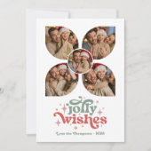 ファンキーでポジティブなレトロ写真コラージュのクリスマス シーズンカード (正面)