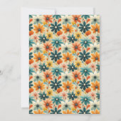 ファンキーでレトロな70年代のフラワーブライダルシャワー 招待状 (裏面)