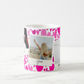 ファンキーでロマンチックなピンクハートのバレンタインフォトです コーヒーマグカップ (中央)