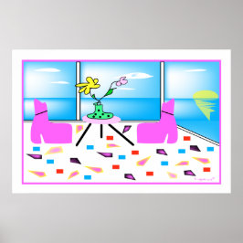 ファンキーで不思議なマイアミ カラフル ポスター